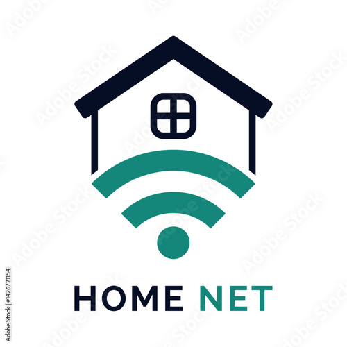 Smart Home Network Logo: A minimalist icon presents a conceptual design of a house integrated with a network signal, highlighting a tech-savvy approach to home automation and connectivity.
