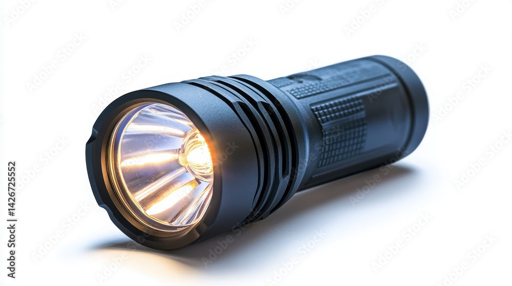 A camping headlamp isolated on a pure white background, realistic lighting and shadow, ideal for cut-out and compositing A camping headlamp isolated on a pure white background, realistic lighting and shadow, ideal for cut-out and compositing