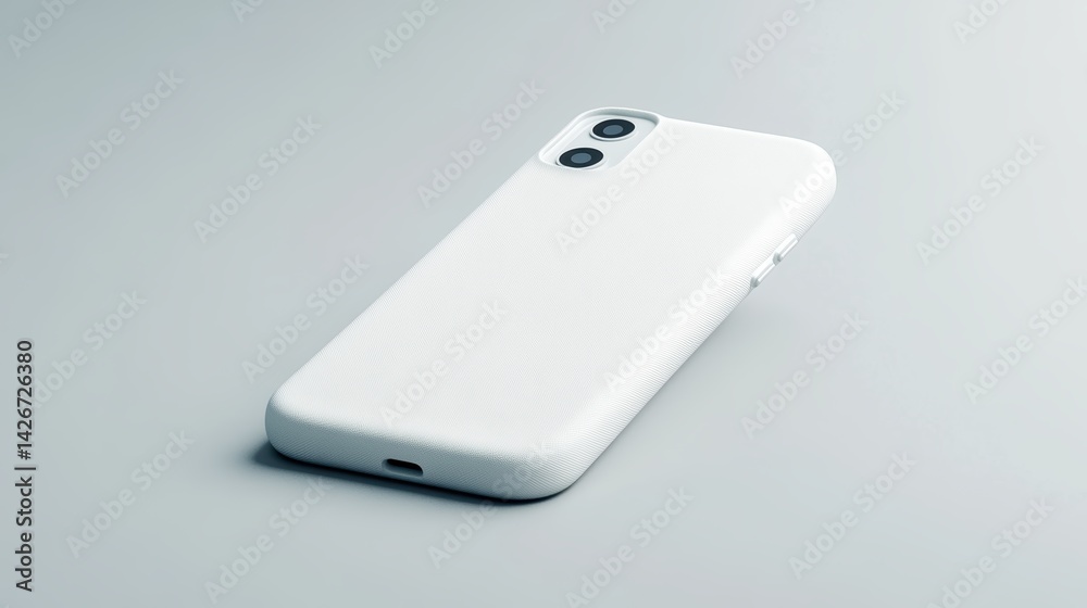 A silicone phone case isolated on a pure white background, realistic lighting and shadow, ideal for cut-out and compositing A silicone phone case isolated on a pure white background, realistic lighting and shadow, ideal for cut-out and compositing