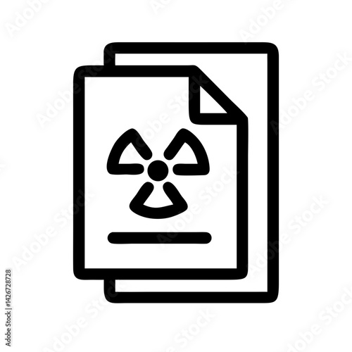Folded Radiation Warning Paper Stack Icon Design