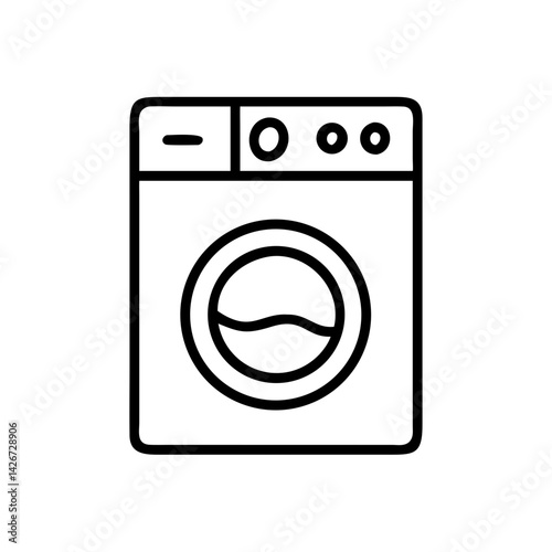 Front Load Washing Machine Icon Design