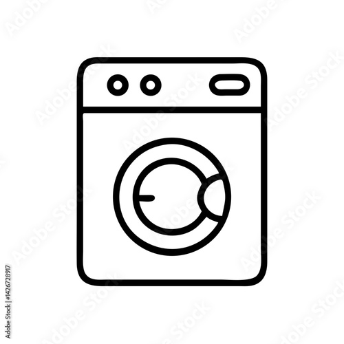 Front Load Washing Machine Icon Design