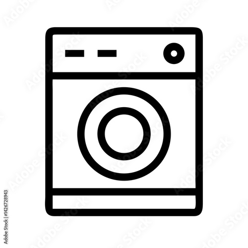 Front Load Washing Machine Icon Design