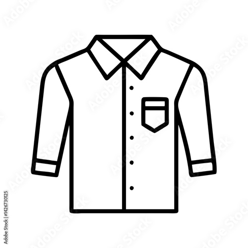 button down shirt clothing dresses line drawn outline vector art - illustration of button down shirt fashion clothes isolated transparent background