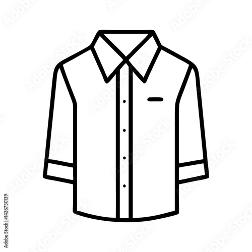 button down shirt clothing dresses line drawn outline vector art - illustration of button down shirt fashion clothes isolated transparent background