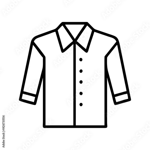 button down shirt clothing dresses line drawn outline vector art - illustration of button down shirt fashion clothes isolated transparent background
