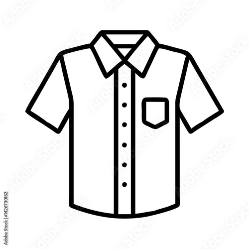 button down shirt clothing dresses line drawn outline vector art - illustration of button down shirt fashion clothes isolated transparent background