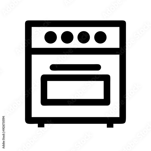 Gas Range Stove with Burners Icon Design