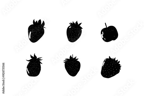 Modern line art and silhouettes are defined by strawberries and blueberries