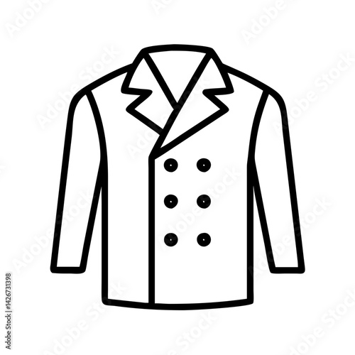 double breasted coat clothing dresses line drawn outline vector art - illustration of double breasted coat fashion clothes isolated transparent background
