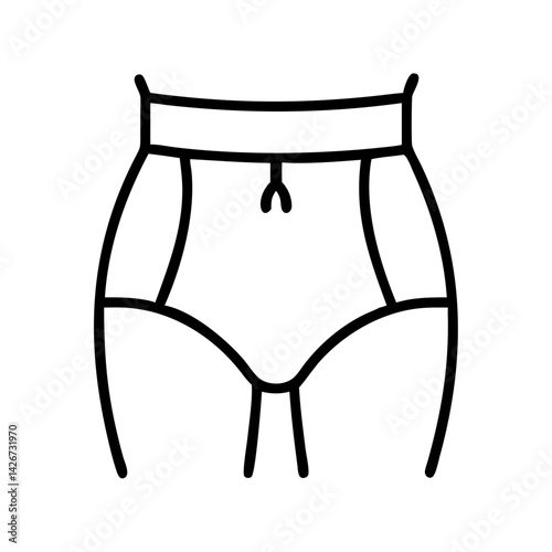 garter belt clothing dresses line drawn outline vector art - illustration of garter belt fashion clothes isolated transparent background