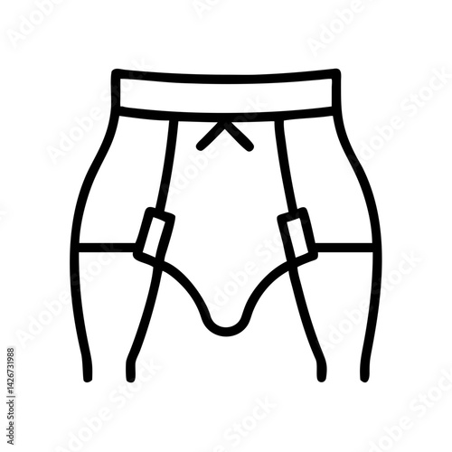 garter belt clothing dresses line drawn outline vector art - illustration of garter belt fashion clothes isolated transparent background