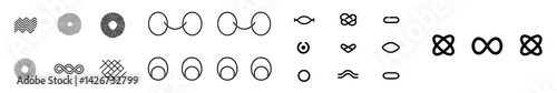 A hand drawn infinity symbol, along with a black infinity icon, represents eternity, infinite, limitless and forever signs