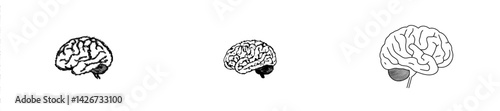 The human brain is depicted in a continuous one-line drawing as a modern art illustration and intelligence outline concept