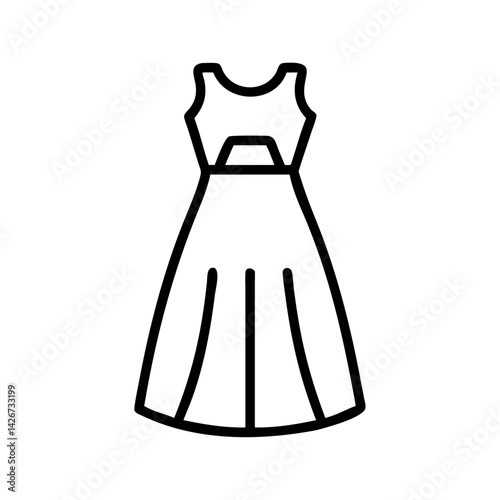 maxi dress clothing dresses line drawn outline vector art - illustration of maxi dress fashion clothes isolated transparent background