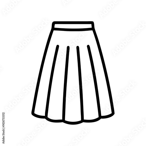 maxi skirt clothing dresses line drawn outline vector art - illustration of maxi skirt fashion clothes isolated transparent background