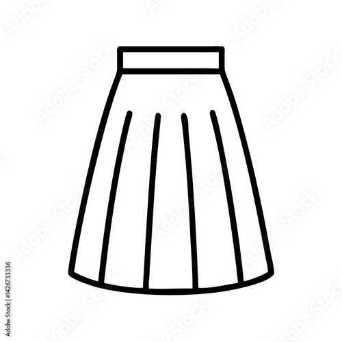 maxi skirt clothing dresses line drawn outline vector art - illustration of maxi skirt fashion clothes isolated transparent background