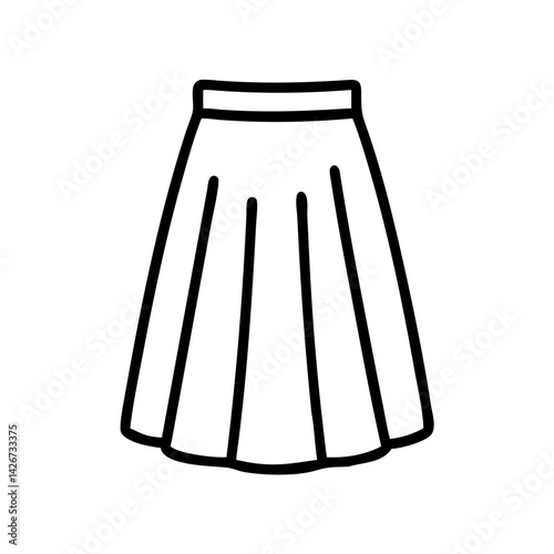 maxi skirt clothing dresses line drawn outline vector art - illustration of maxi skirt fashion clothes isolated transparent background