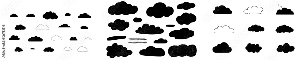 The background set 2 for modern architecture features silhouettes of clouds in its render