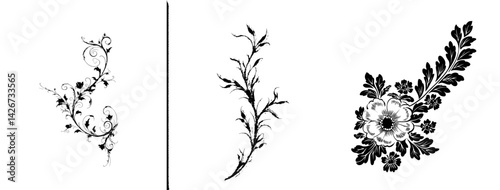 The description includes a calligraphic hand drawn corner silhouette with modern and arabic floral corner elements, along with a frame corner