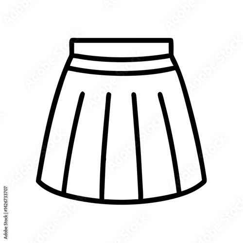 midi skirt clothing dresses line drawn outline vector art - illustration of midi skirt fashion clothes isolated transparent background