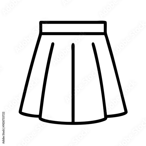 midi skirt clothing dresses line drawn outline vector art - illustration of midi skirt fashion clothes isolated transparent background