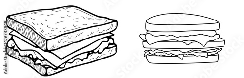 Delicious sandwich and burger icons for food illustrations and design projects