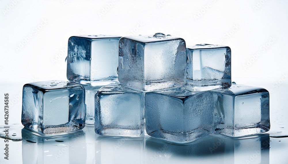 ice cubes on a white background ice cubes on a white background