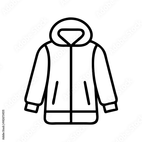 parka clothing dresses line drawn outline vector art - illustration of parka fashion clothes isolated transparent background