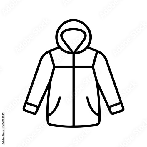 parka clothing dresses line drawn outline vector art - illustration of parka fashion clothes isolated transparent background