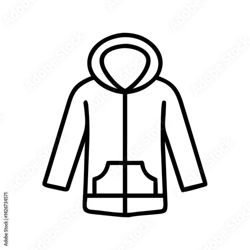 parka clothing dresses line drawn outline vector art - illustration of parka fashion clothes isolated transparent background