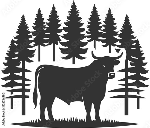 Angus cattle silhouette