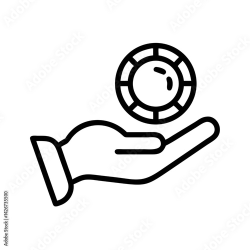 Hand Holding Cryptocurrency Coin Icon Design