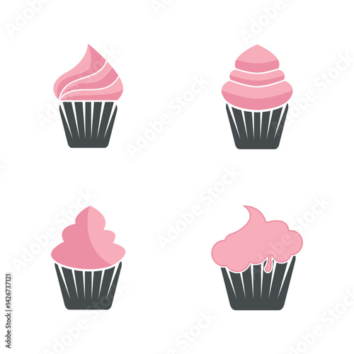 delicious cupcake icon vector illustration template design