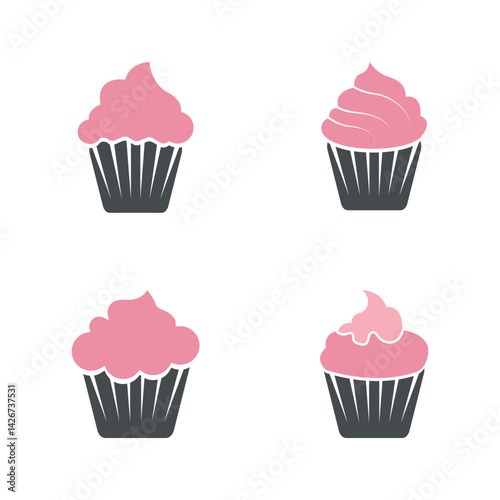 delicious cupcake icon vector illustration template design