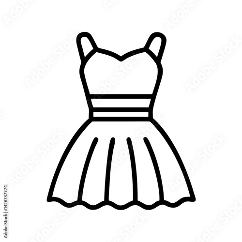 tulle dress clothing dresses line drawn outline vector art - illustration of tulle dress fashion clothes isolated transparent background