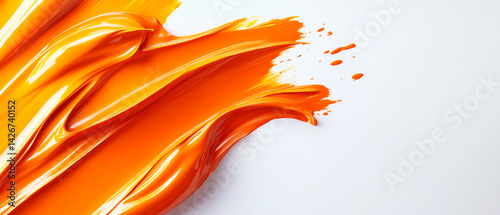 Vibrant orange paint strokes create a dynamic and artistic design, perfect for creative projects and background use.