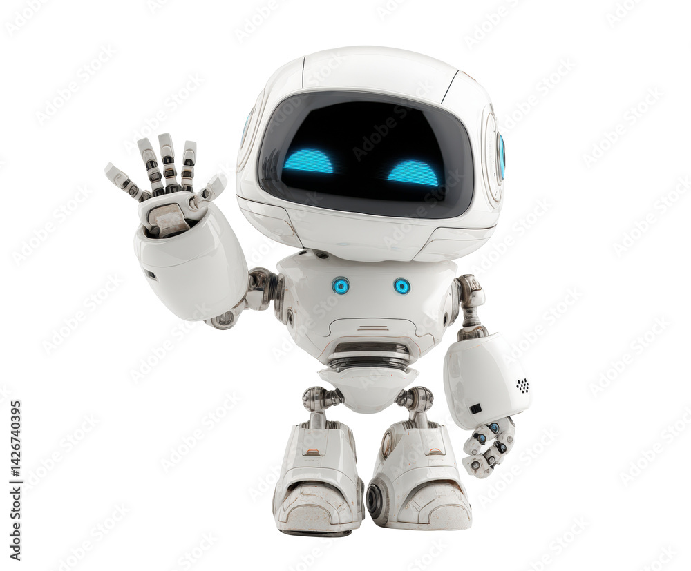 Expressive robot character for design greeting Expressive robot character for design greeting