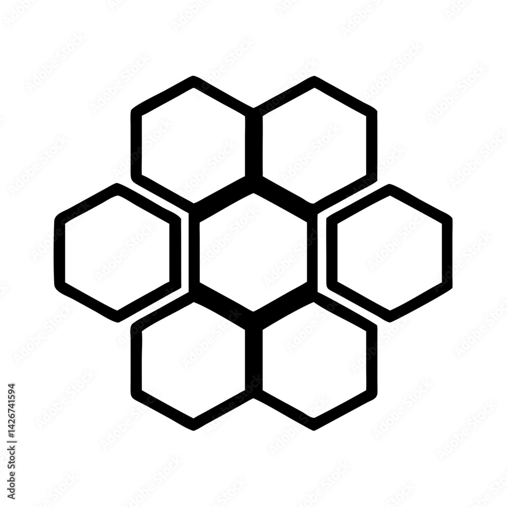 Honeycomb with Hexagon Pattern Cells Icon Design Honeycomb with Hexagon Pattern Cells Icon Design