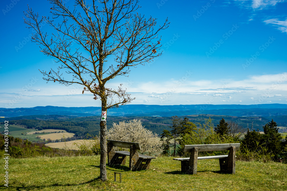 Frühlingshafter Spaziergang an einem herrlichen Sonnentag in der Thüringer Rhön bei Hümpfershausen - Thüringen - Deutschland