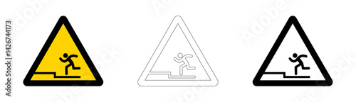Watch your step or uneven Surface warning in vector format