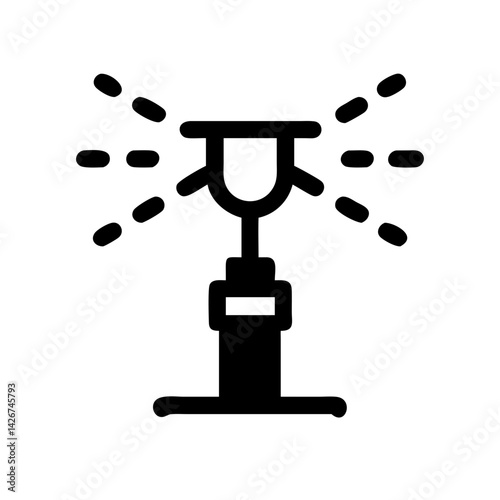 Irrigation Water Sprayer Equipment Icon Design
