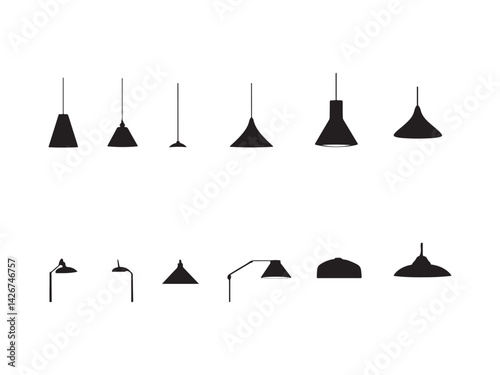 Collection of Modern Pendant and Lamp Silhouettes
