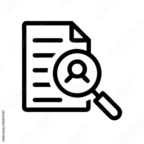 Job Interview with Magnifying Glass Icon Design