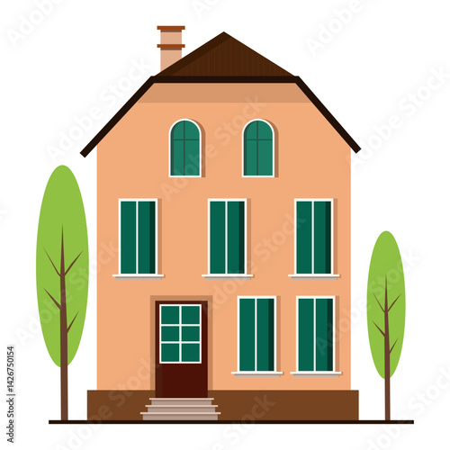 House Vector Illustration Modern Urban Style Design