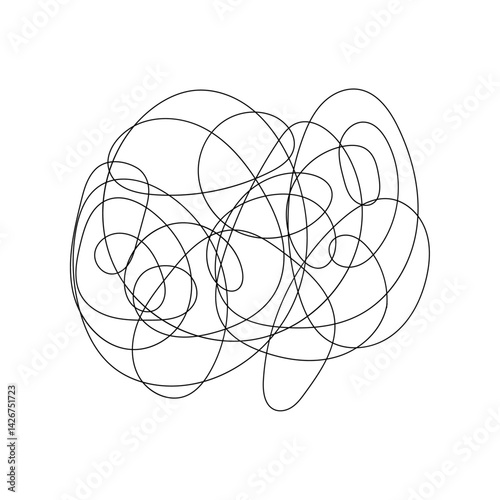 Abstract tangle thread,thoughts get confused chaos in head