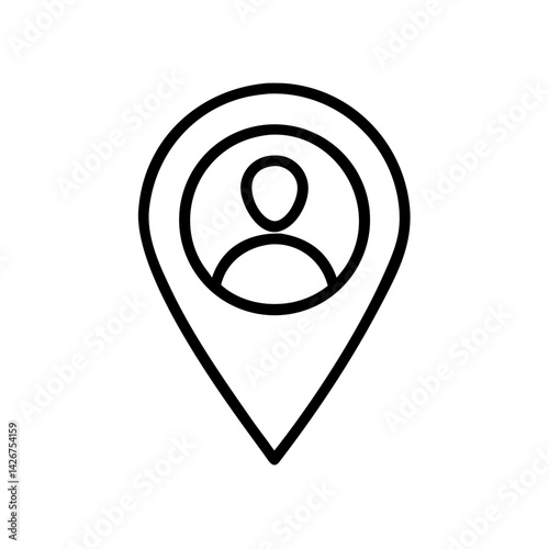 Location Pin with User Profile Icon Design