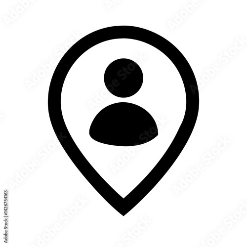 Location Pin with User Profile Icon Design