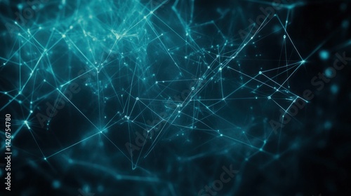 Abstract network visualization of interconnected nodes and lines.