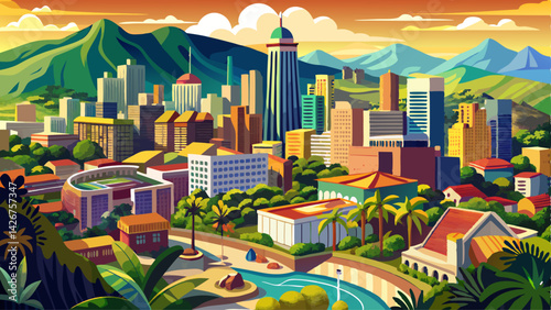 Very beautiful panorama of the beautiful city of Medellin Colombia 